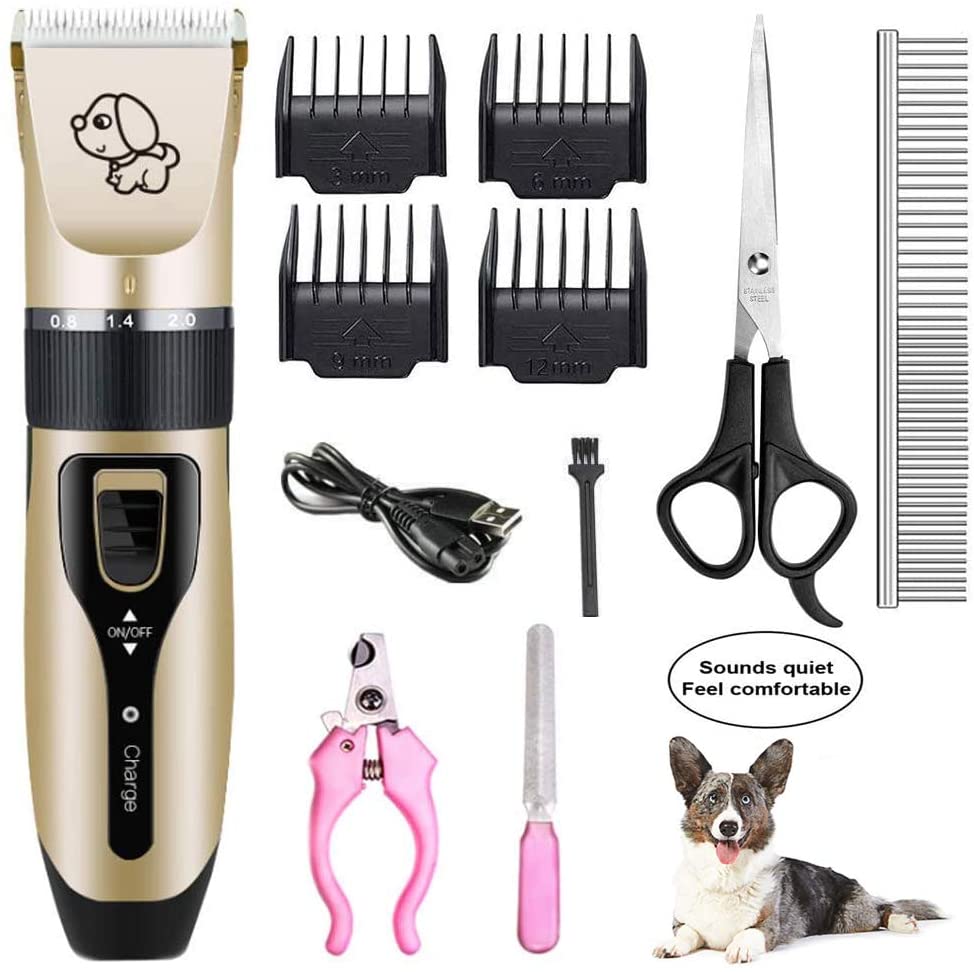 Professional Pet Hair Clippers with Comb Guides for Dogs Cats Horses and Other House Animals Pet Grooming Kit